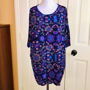 NWT LulaRoe Purple Print Irma Top. Size Small